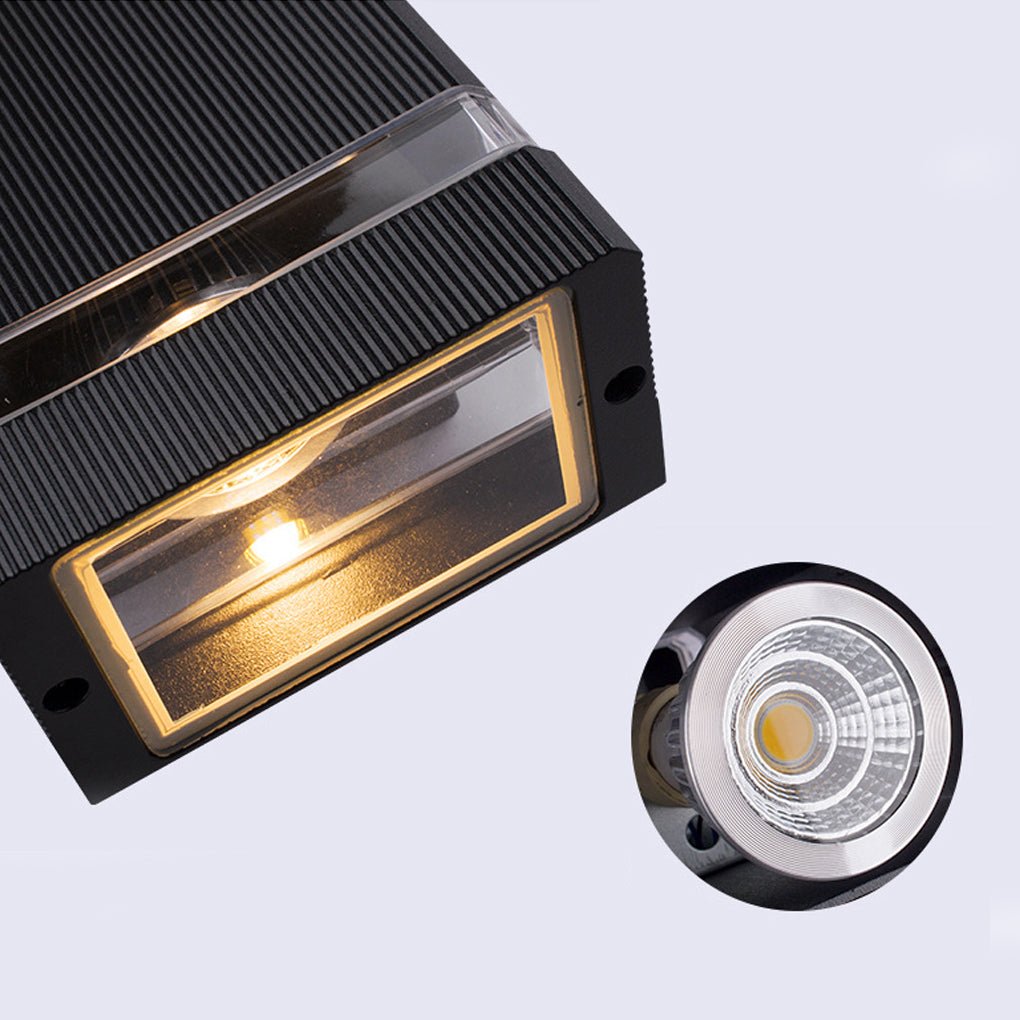 Square Up and Down LED Outdoor Wall Sconce - Modern Wall Lamp Lighting