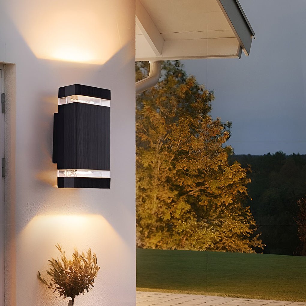 Square Up and Down LED Outdoor Wall Sconce - Modern Wall Lamp Lighting