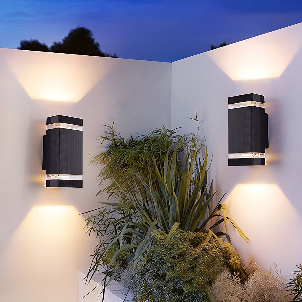 Square Up and Down LED Outdoor Wall Sconce - Modern Wall Lamp Lighting
