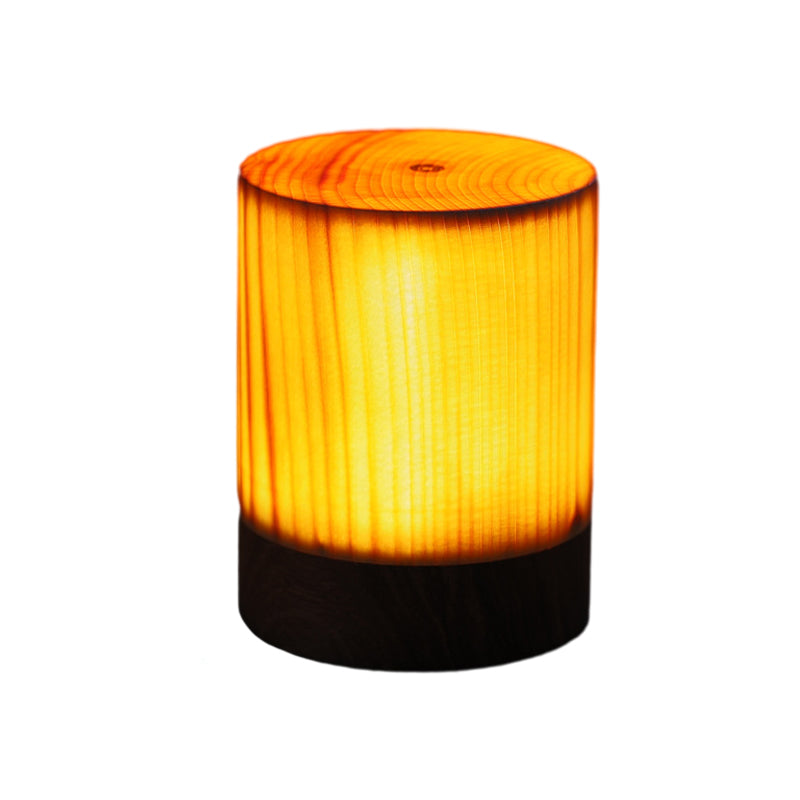 Square LED Wood Grain Lamp - Modern Decorative Cube Light for Home