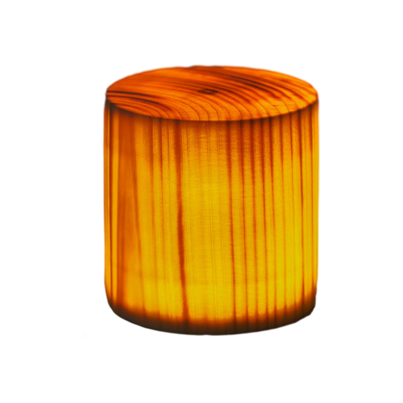 Square LED Wood Grain Lamp - Modern Decorative Cube Light for Home
