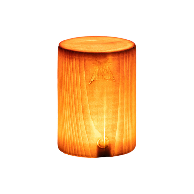 Square LED Wood Grain Lamp - Modern Decorative Cube Light for Home
