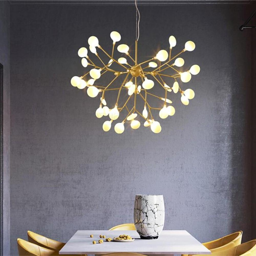 Modern Copper Sputnik Chandelier LED 45 Lights Creative Design