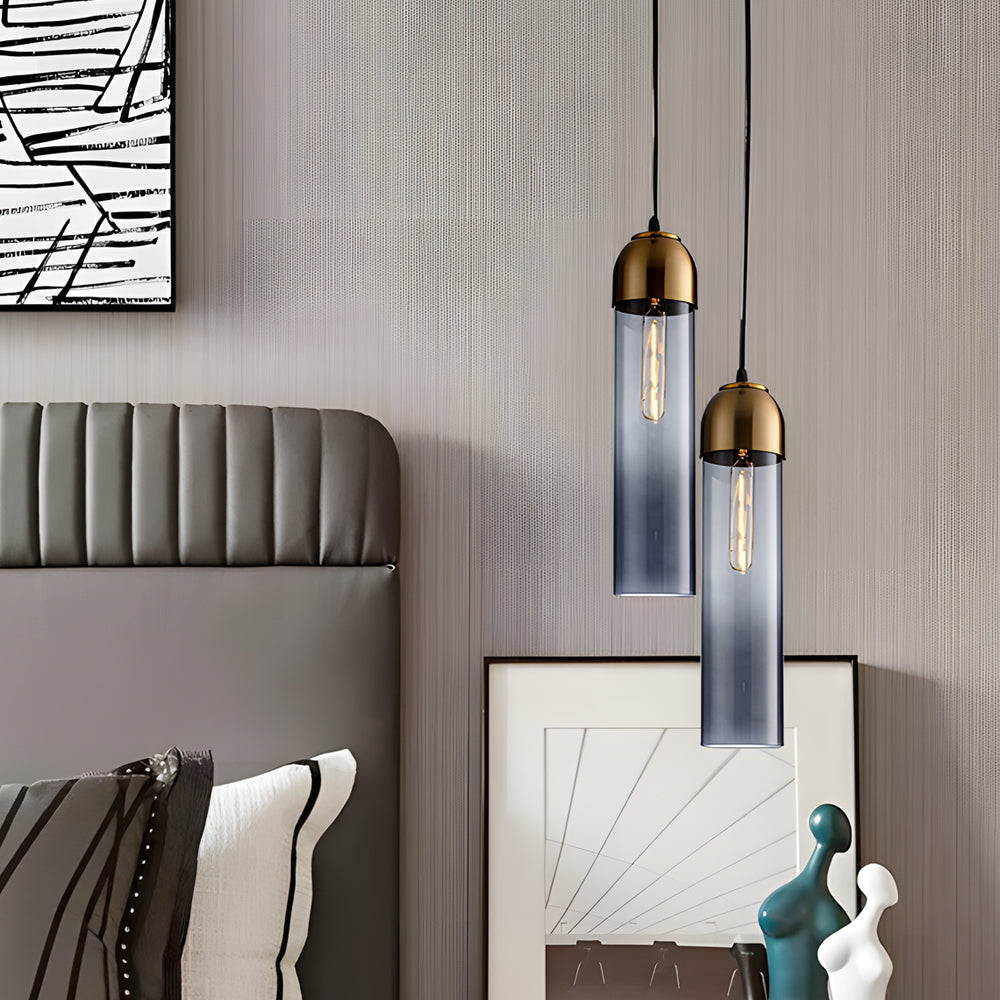 Nordic Simple Tube Glass Pendant Light Chandelier