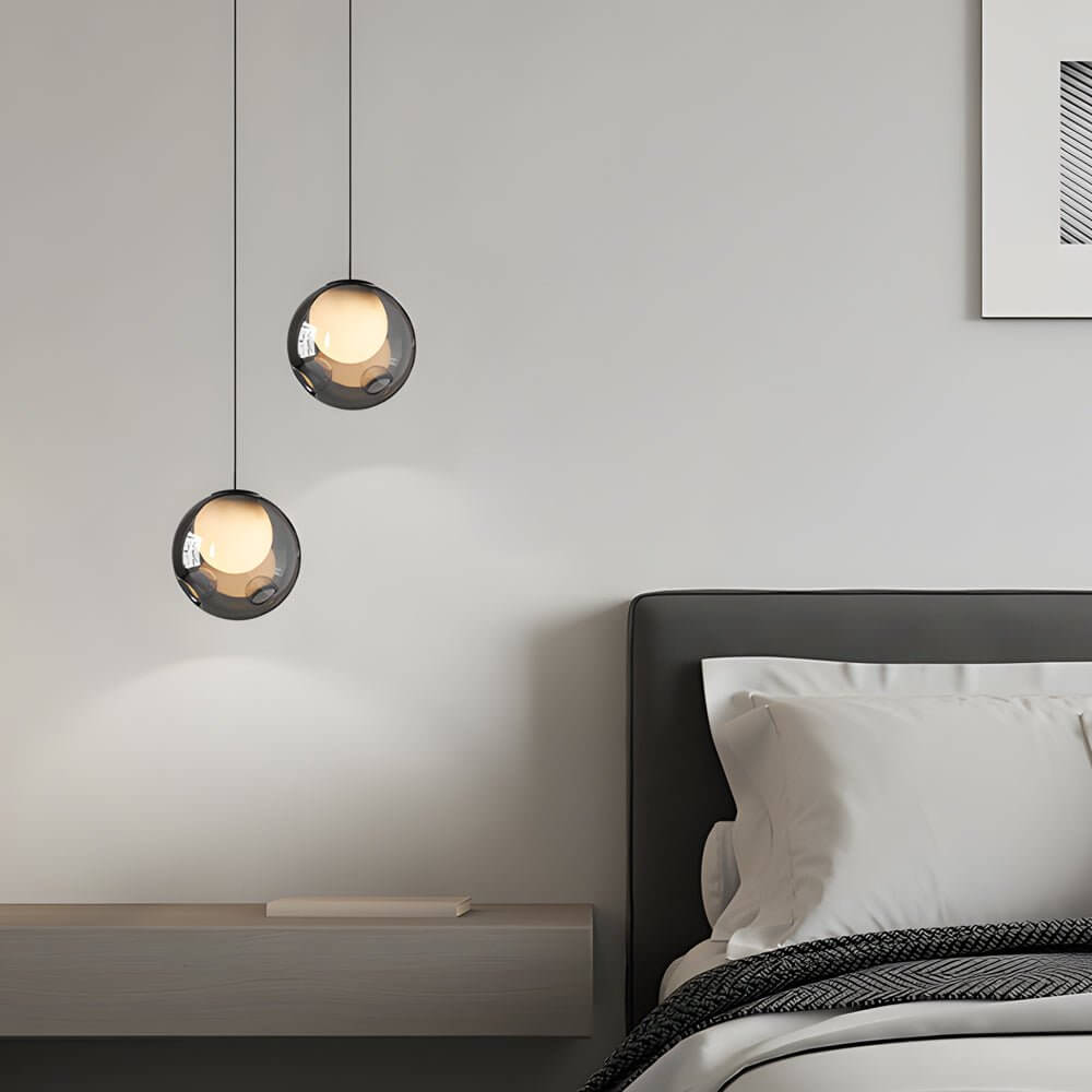 6.3-Inch Glass Bubble Pendant Light - Modern Clear Hanging Fixture