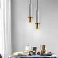 Elongated Cylindrical Terrazzo LED Chandelier Spotlight