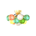 Stained Glass LED Flush Mount Ceiling Light - Modern Creative Design