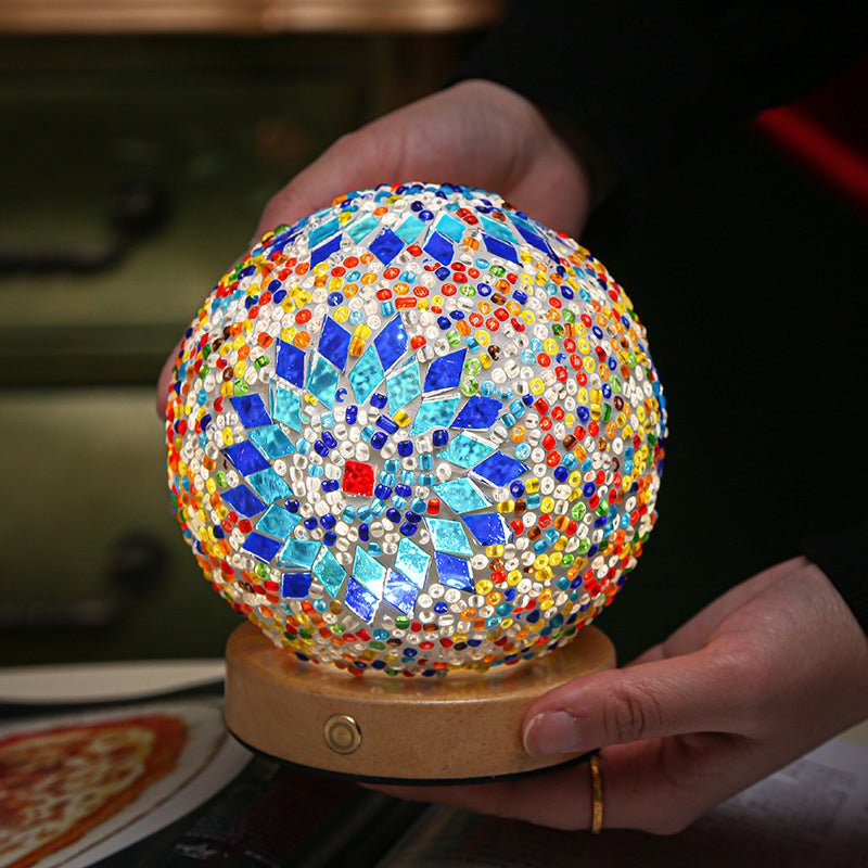 Stained Glass Mosaic LED Table Lamp - Vibrant Decorative Lighting for Home & Office