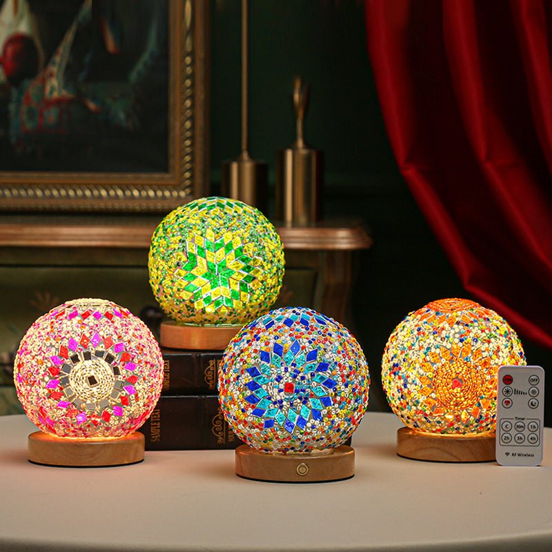 Stained Glass Mosaic LED Table Lamp - Vibrant Decorative Lighting for Home & Office