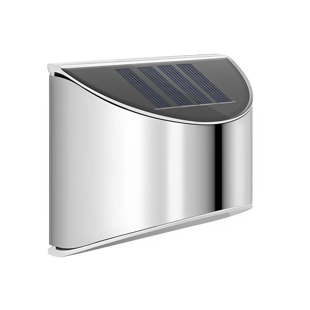 Stainless Steel Waterproof Solar Wall Lamp - Silver Outdoor Lighting