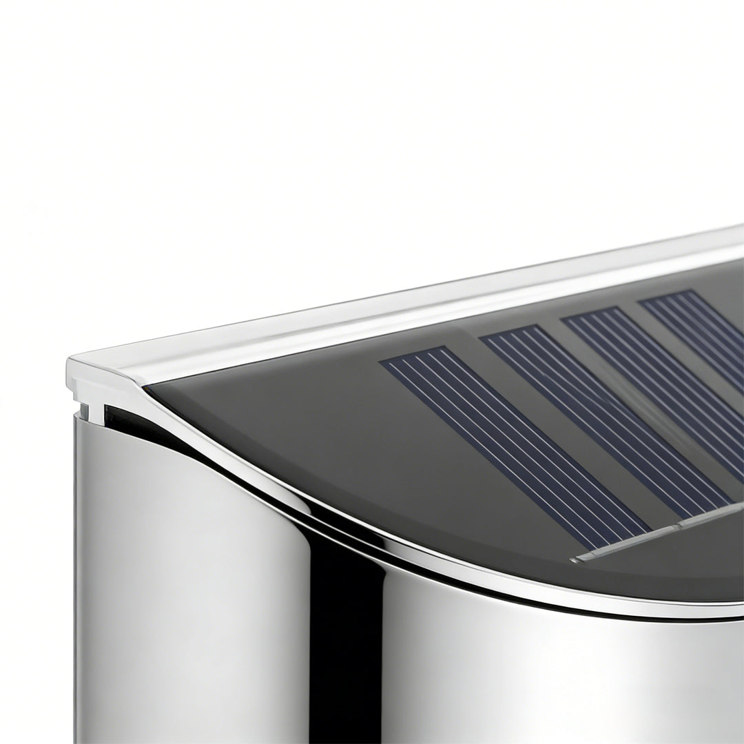Stainless Steel Waterproof Solar Wall Lamp - Silver Outdoor Lighting