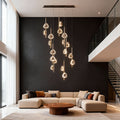 Staircase Crystal Chandelier - Modern Aluminum Ceiling Light