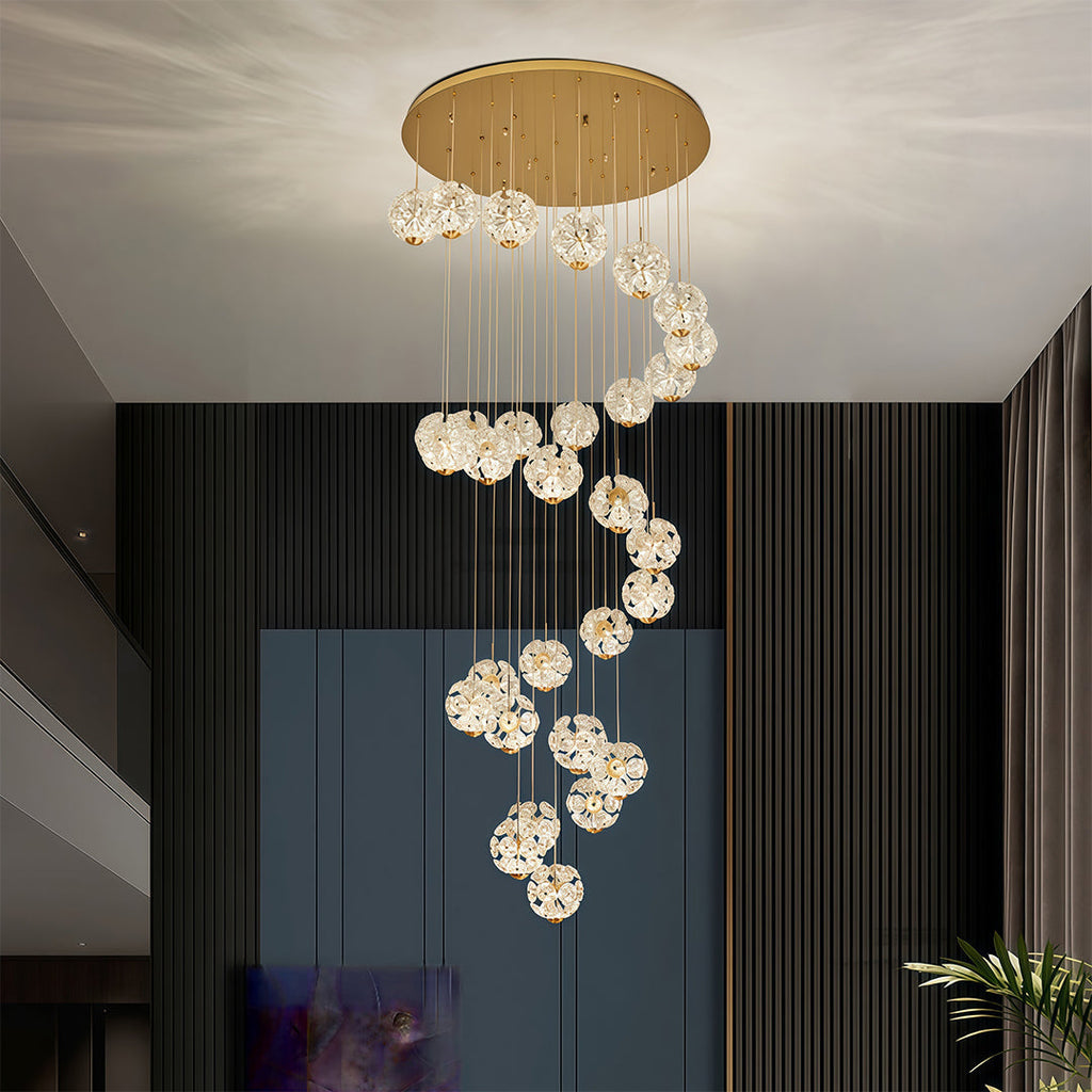 Staircase Crystal Chandelier - Modern Luxury High Ceiling Light