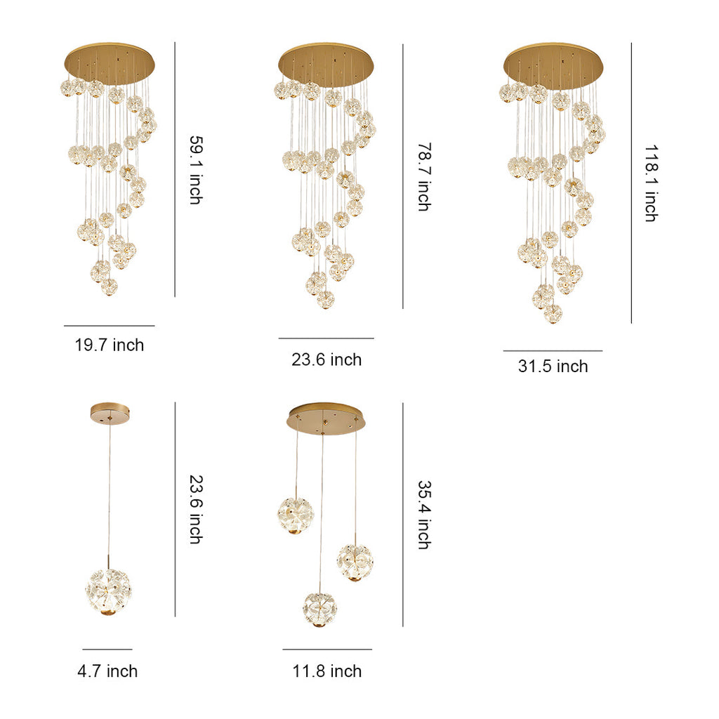 Staircase Crystal Chandelier - Modern Luxury High Ceiling Light