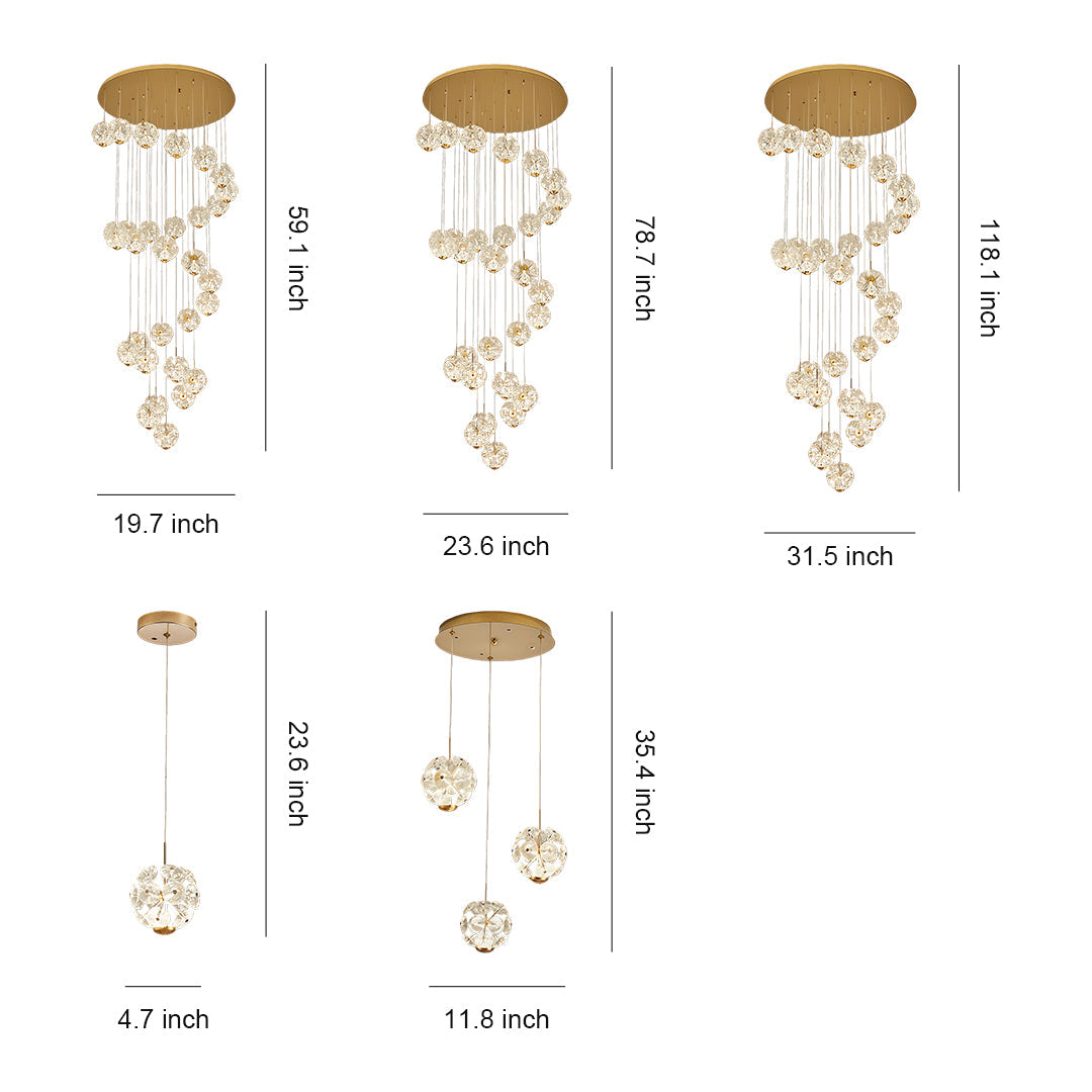 Staircase Crystal Chandelier - Modern Luxury High Ceiling Light