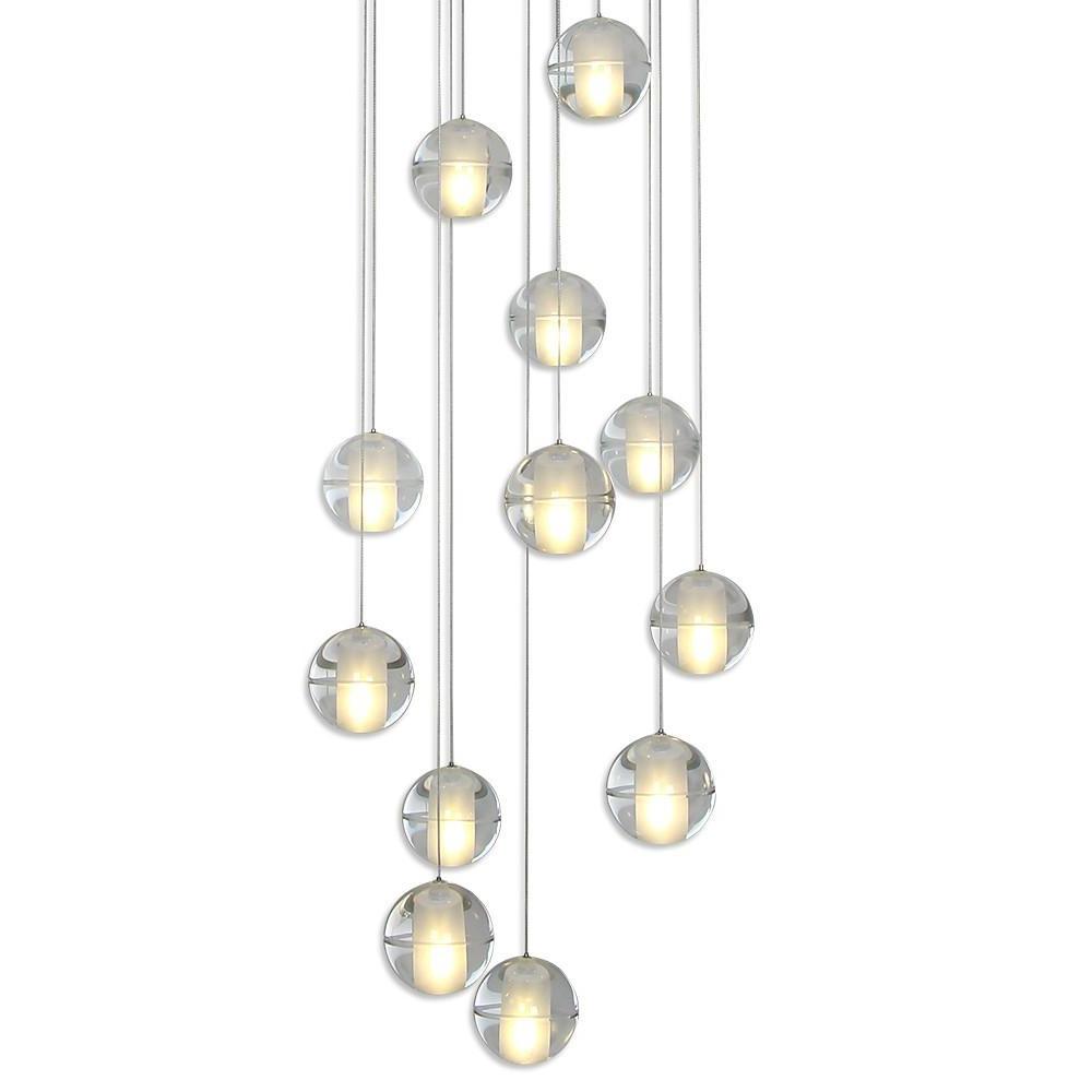 Staircase Crystal Round Ball Chandelier - Modern Hanging Light Fixture