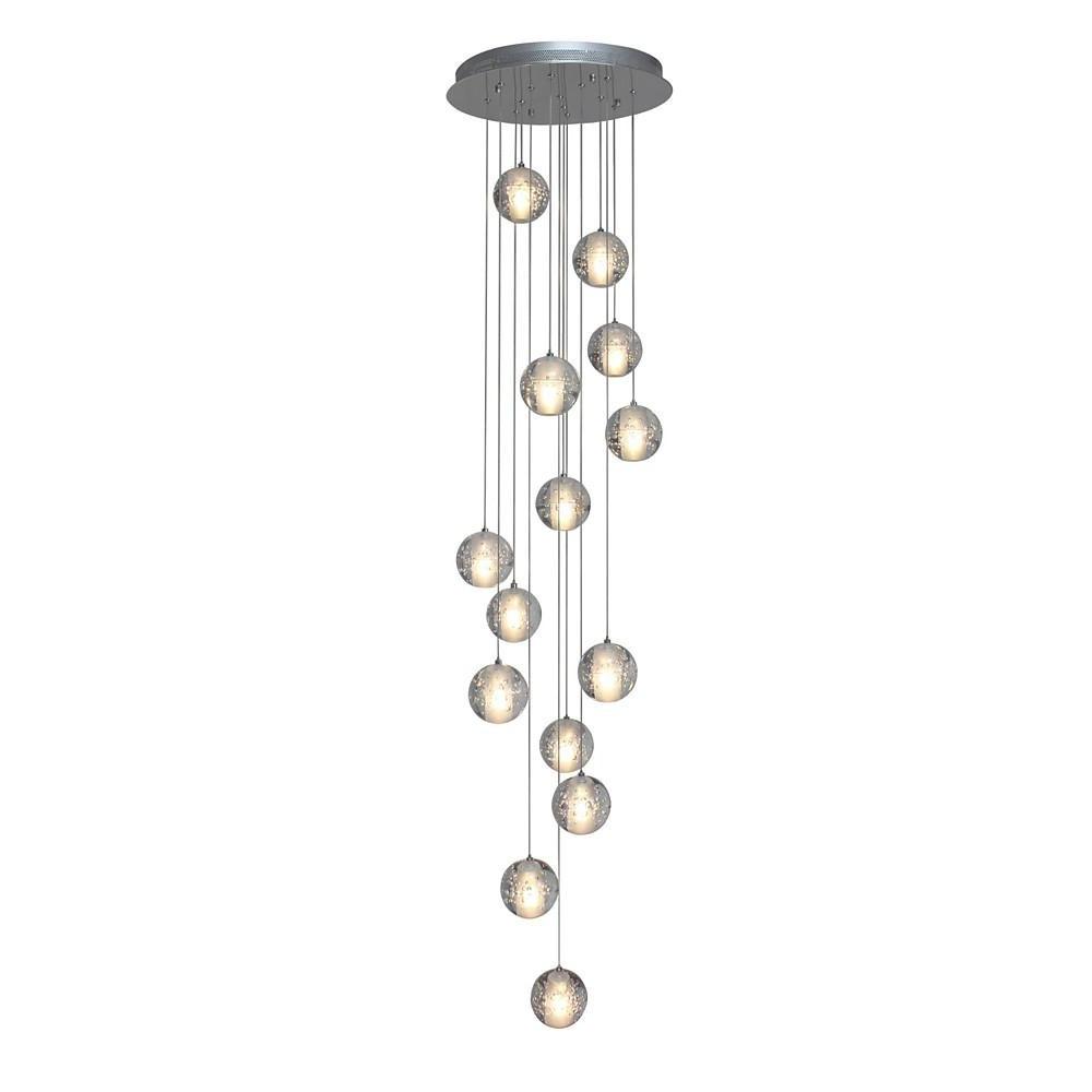 Staircase Crystal Round Ball Chandelier - Modern Hanging Light Fixture