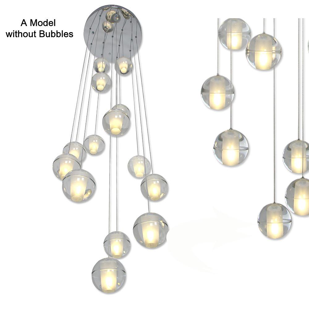 Staircase Crystal Round Ball Chandelier - Modern Hanging Light Fixture