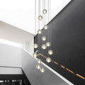 Staircase Crystal Round Ball Chandelier - Modern Hanging Light Fixture