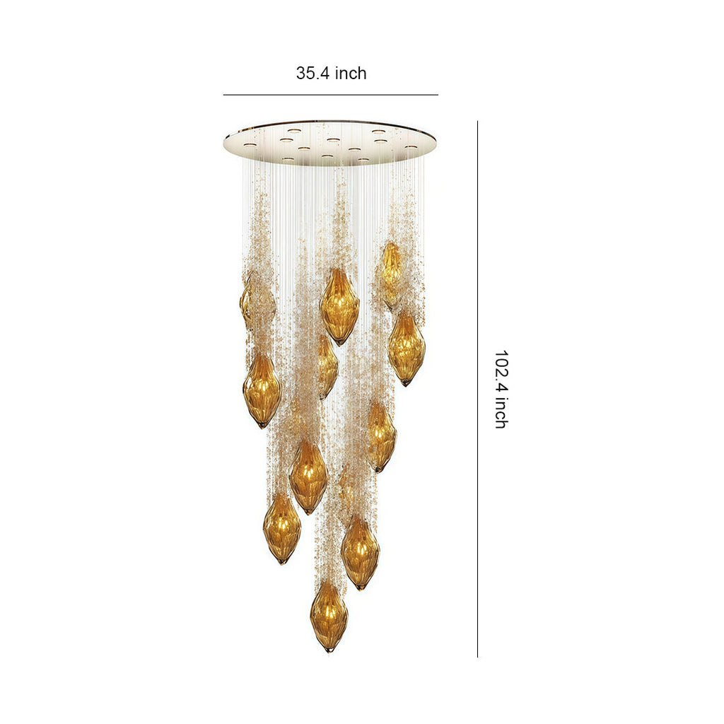 Stairway Crystal Chandelier Light Ceiling Fixture