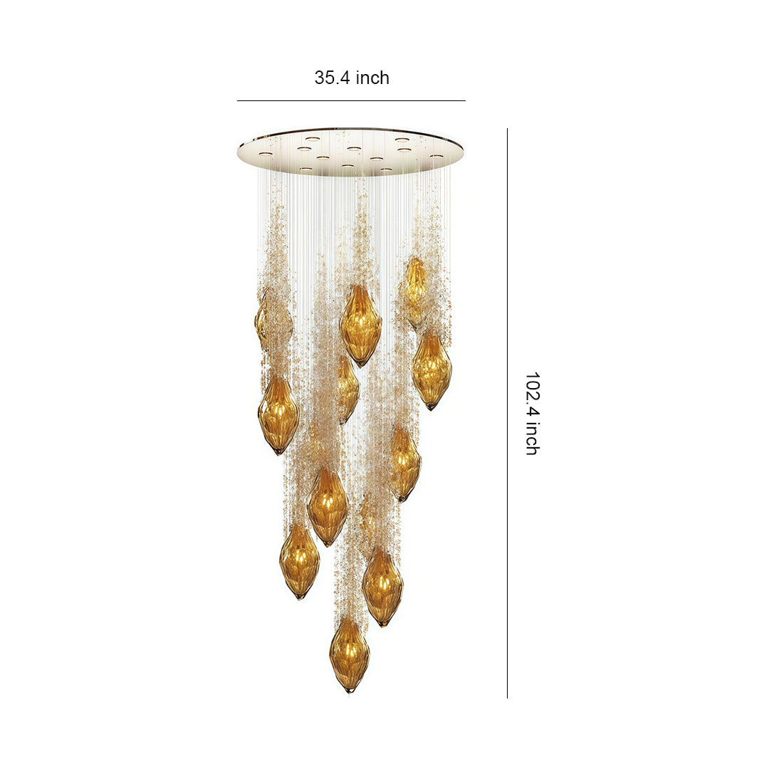 Stairway Crystal Chandelier Light Ceiling Fixture