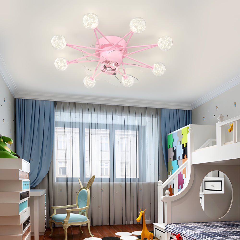 Indoor Star-Shaped Ceiling Fan with Adjustable Lights