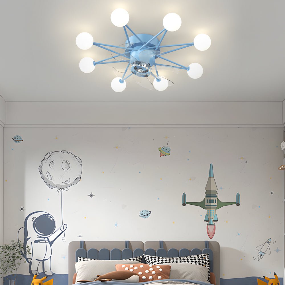 Indoor Star-Shaped Ceiling Fan with Adjustable Lights