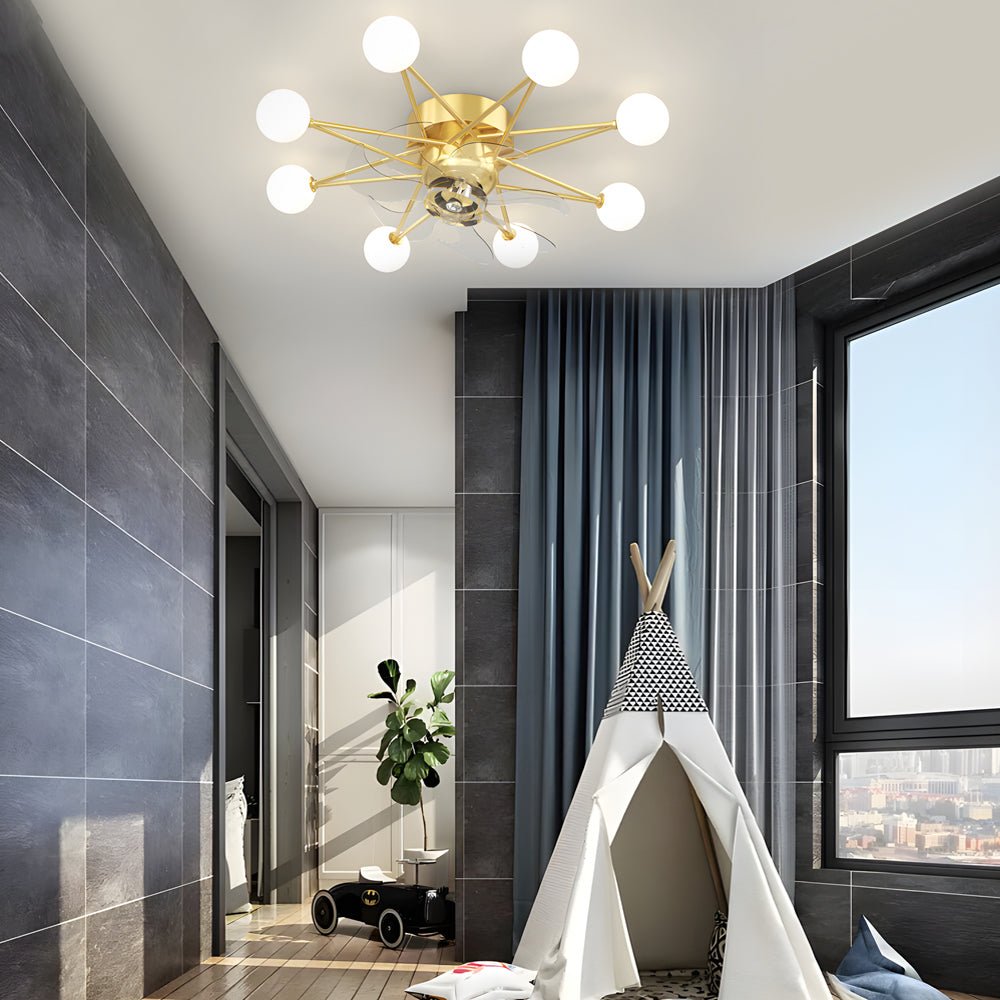 Indoor Star-Shaped Ceiling Fan with Adjustable Lights