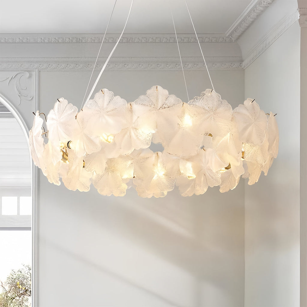 Glass Garland Chandelier - Luxury French Wreath Ceiling Light