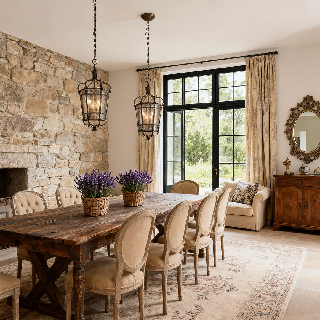 Italian Pendant Light Antique Bronze Elegant Ceiling Fixture