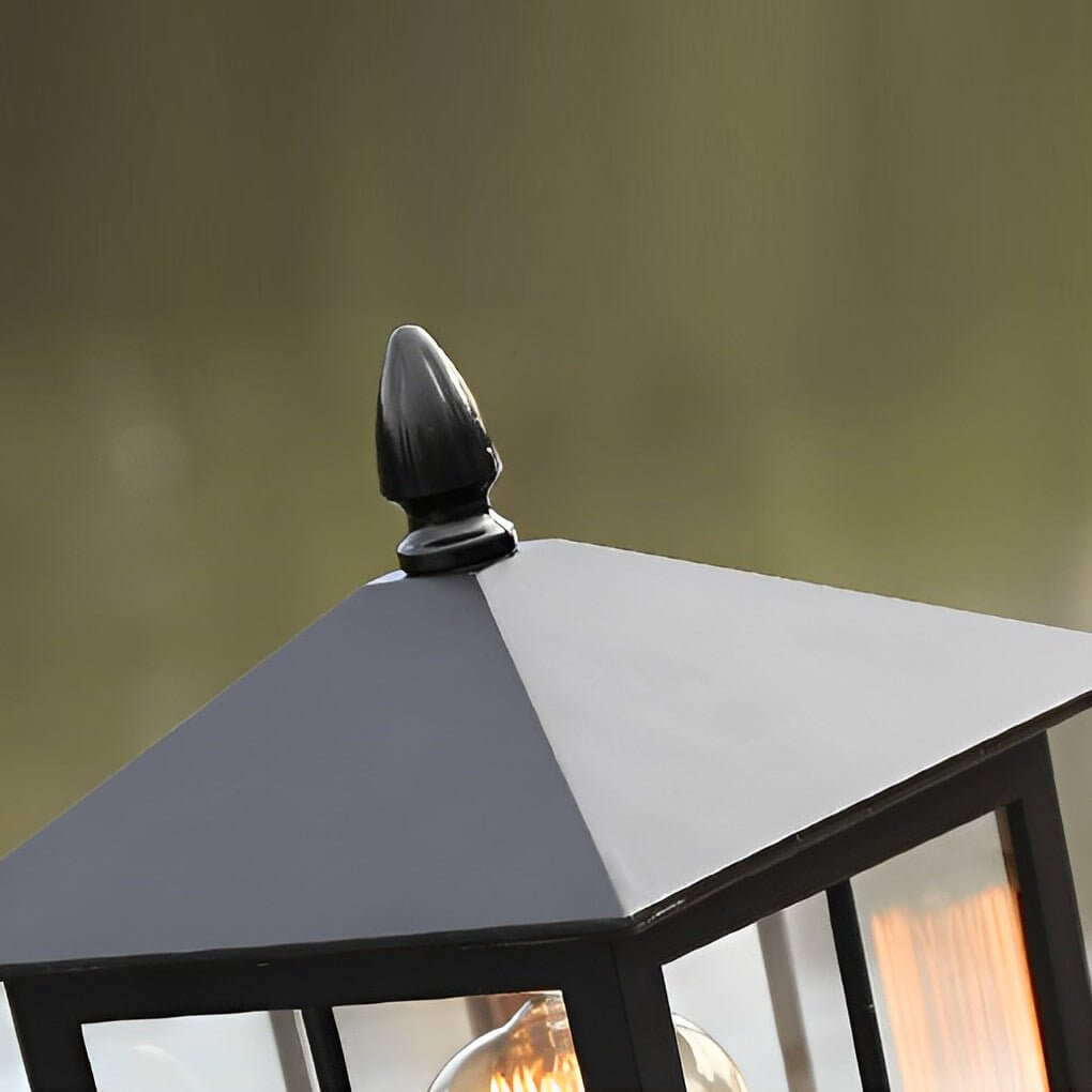 Stone Light Pillar Waterproof LED Outdoor Light - Traditional Black Design