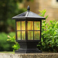 Stone Light Pillar Waterproof LED Outdoor Light - Traditional Black Design