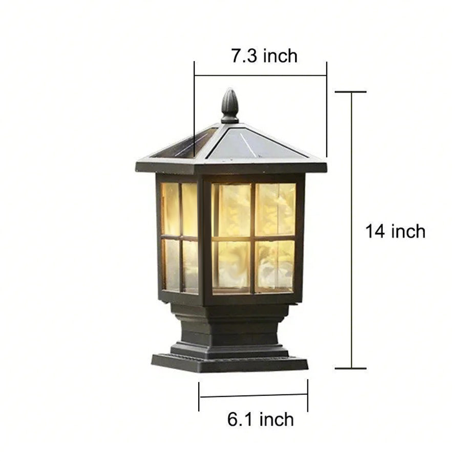 Stone Light Pillar Waterproof LED Outdoor Light - Traditional Black Design