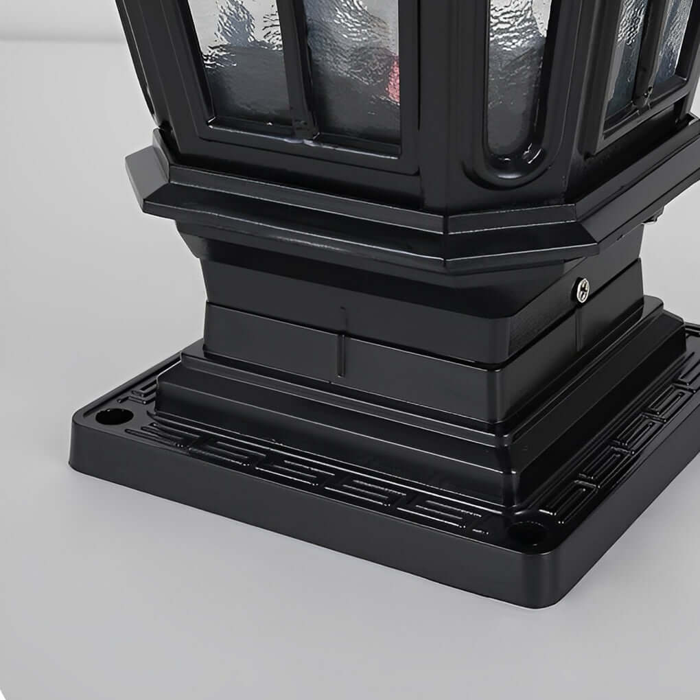 Stone Pillar LED Pavilion Light Fixture - Retro Outdoor Lighting