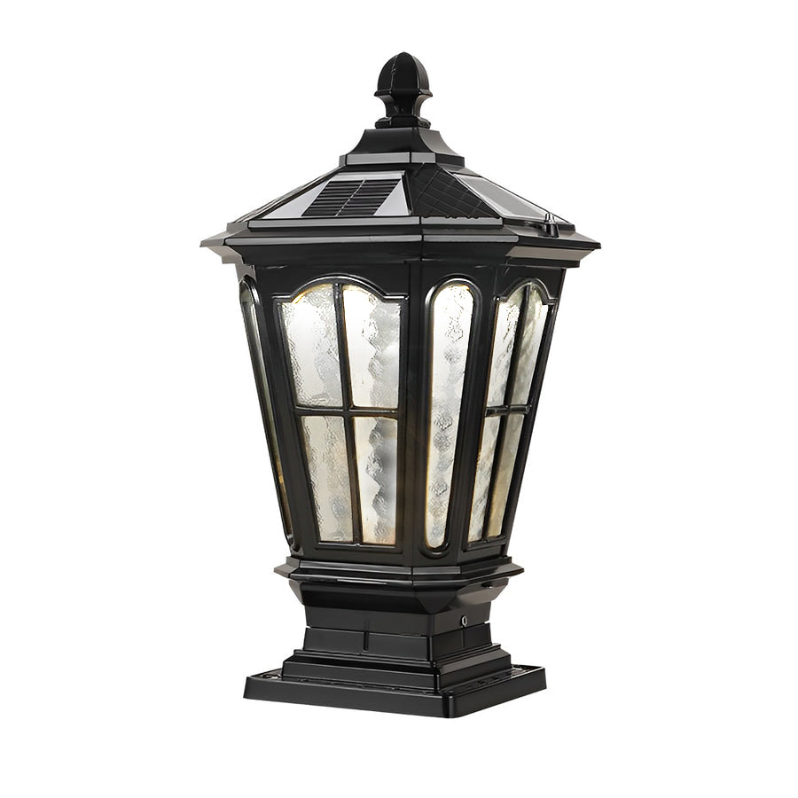 Stone Pillar LED Pavilion Light Fixture - Retro Outdoor Lighting