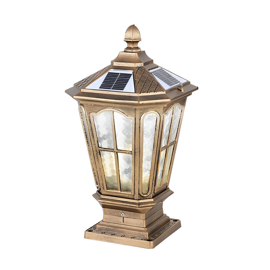 Stone Pillar LED Pavilion Light Fixture - Retro Outdoor Lighting
