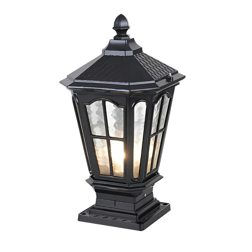 Stone Pillar LED Pavilion Light Fixture - Retro Outdoor Lighting