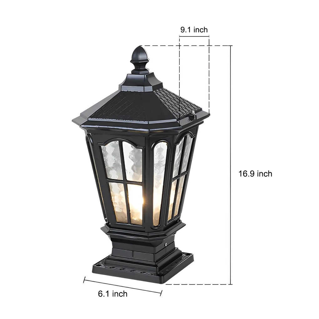 Stone Pillar LED Pavilion Light Fixture - Retro Outdoor Lighting