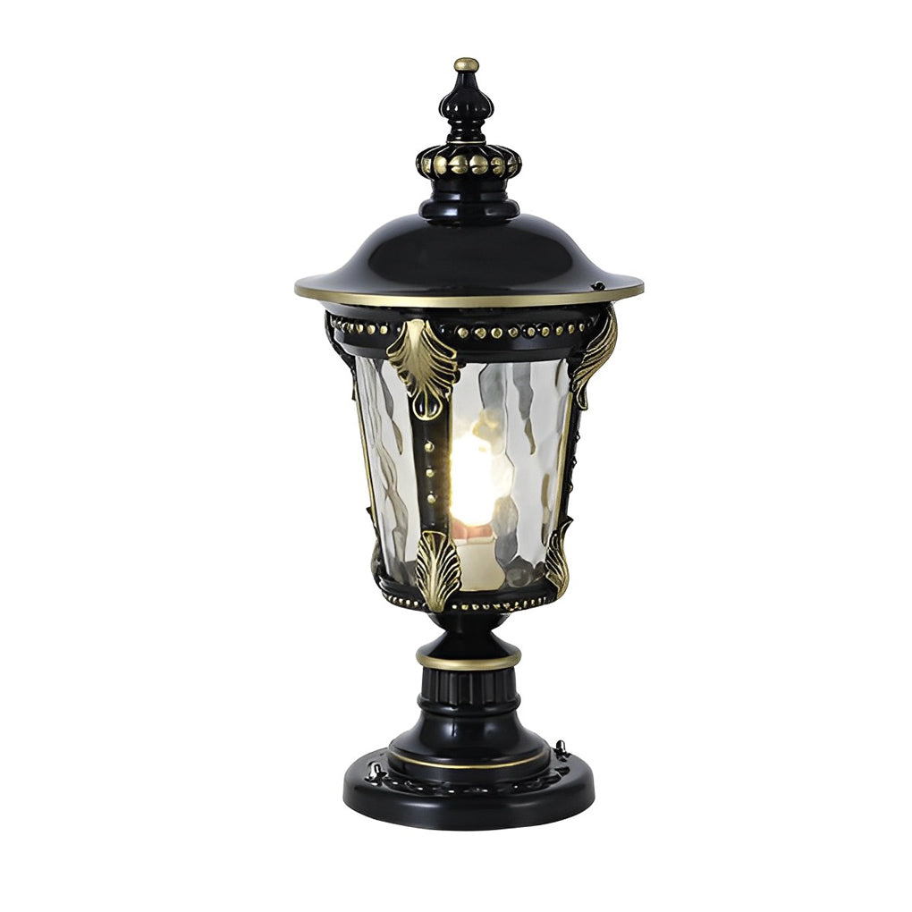 Stone Pillar Lights Solar Waterproof Aluminum Post Cap Lamp