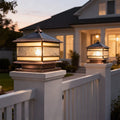 Stone Pillar Solar Lights - Retro Copper Waterproof Post Light
