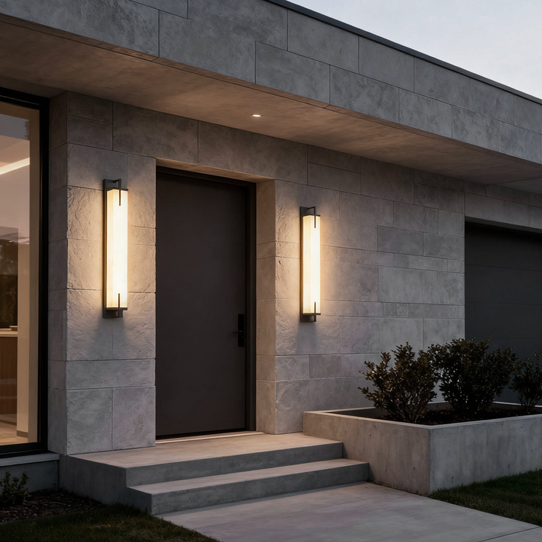 Modern Alabaster LED Wall Sconce - Square Stone Wall Lamp