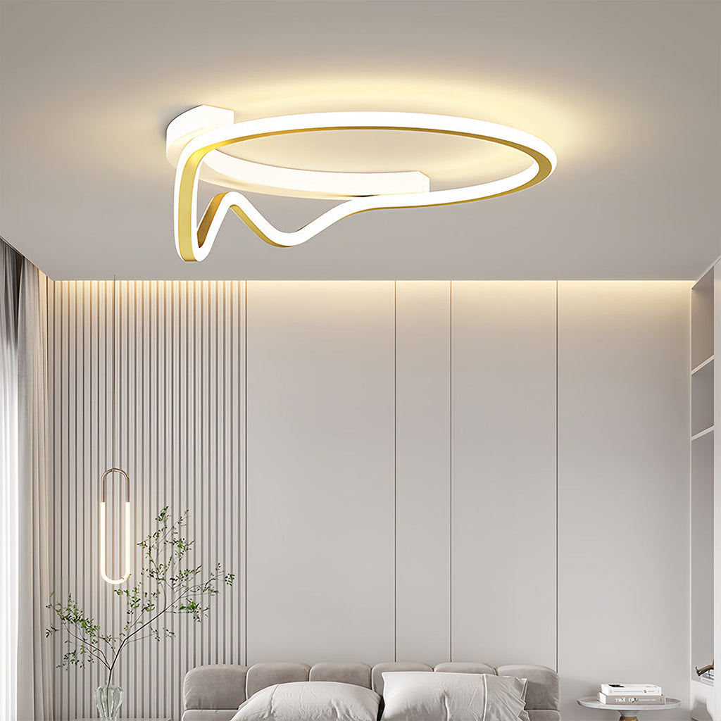 Geometric Minimalist LED Flush Mount Light