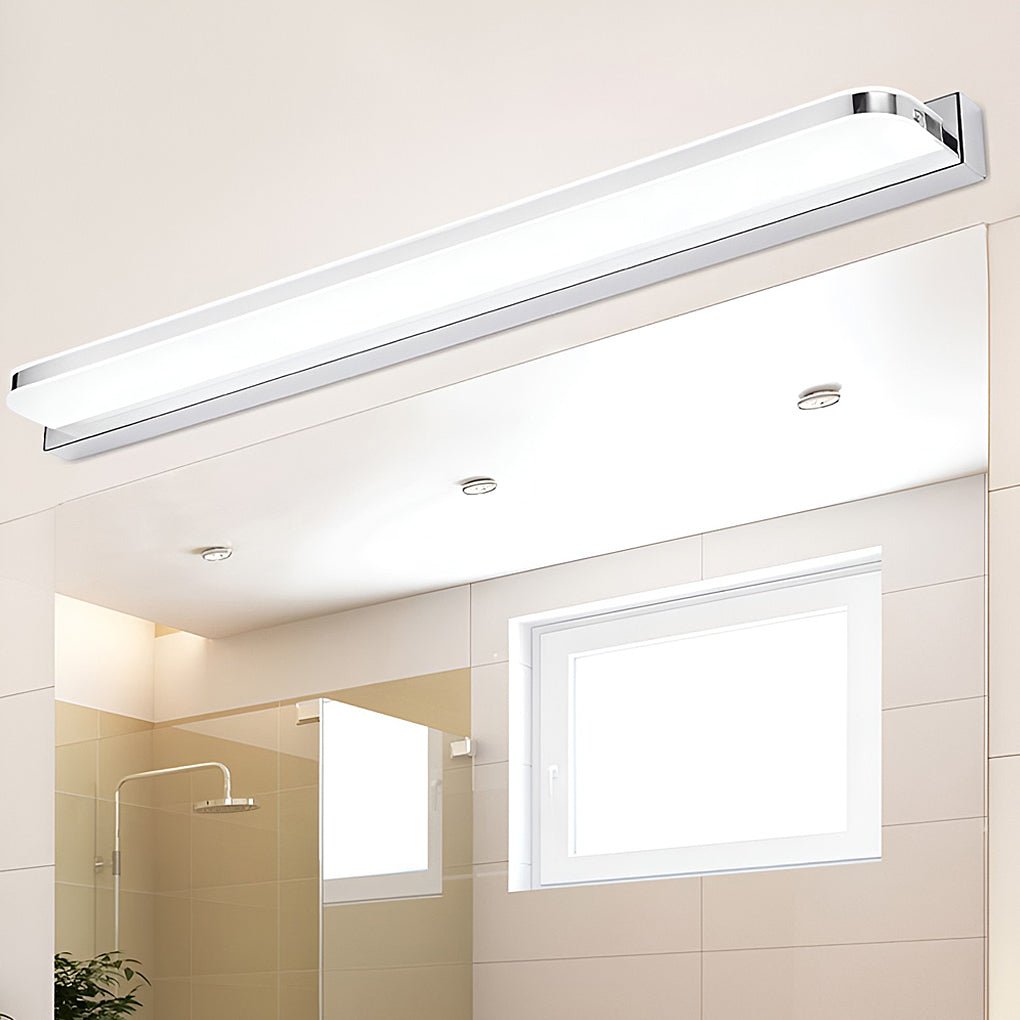 LED Bathroom Vanity Light Wall-Mounted Panel Polished Iron Trim Modern Lighting Fixture Energy-Efficient Bathroom Light Elegant Design Stylish LED Lighting for Bathrooms Contemporary Vanity Lighting Bright White Light Adjustable Brightness Easy Installati