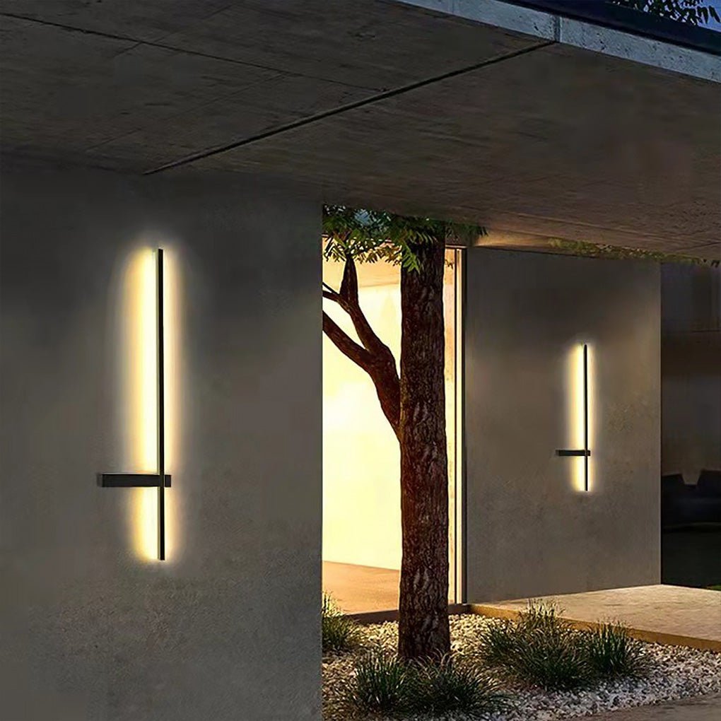 Modern Waterproof Black Linear LED Strip Wall Light