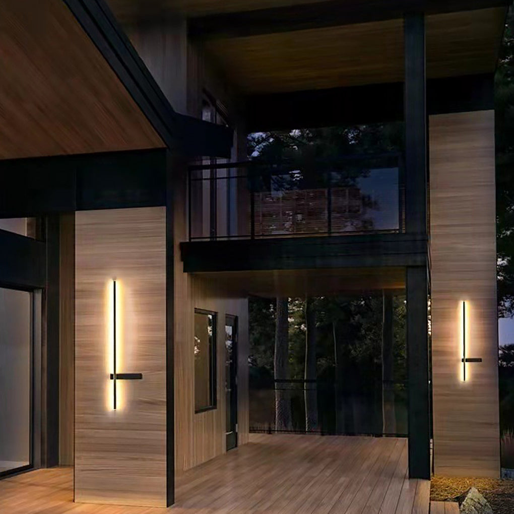 Modern Waterproof Black Linear LED Strip Wall Light