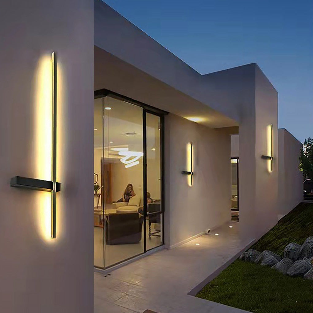 Modern Waterproof Black Linear LED Strip Wall Light
