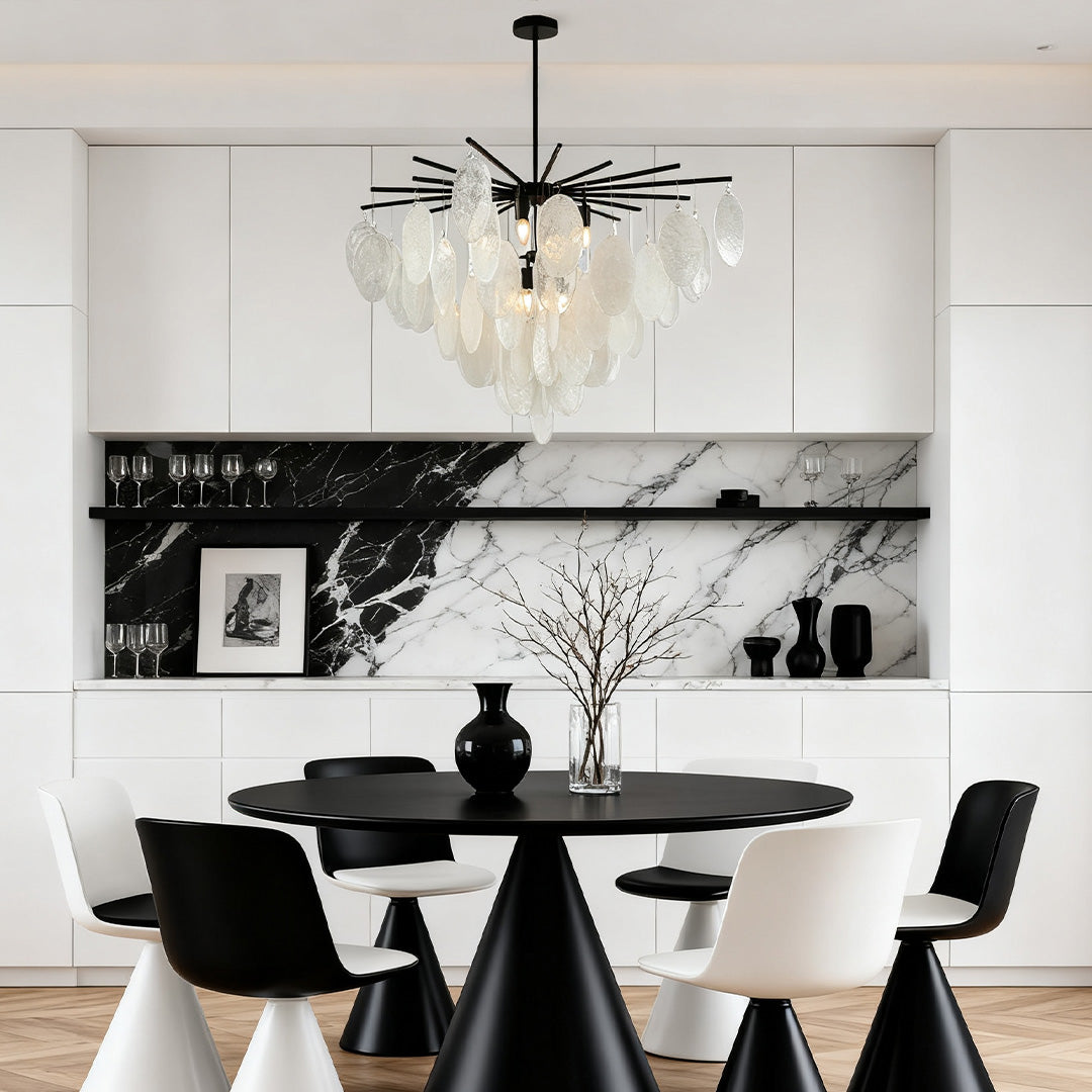 Mother of Pearl Chandelier Minimalist Metal Ceiling Light