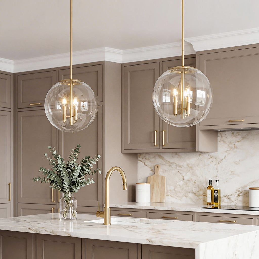 Clear Globe Pendant Light - Elegant Transparent Glass Ceiling Fixture