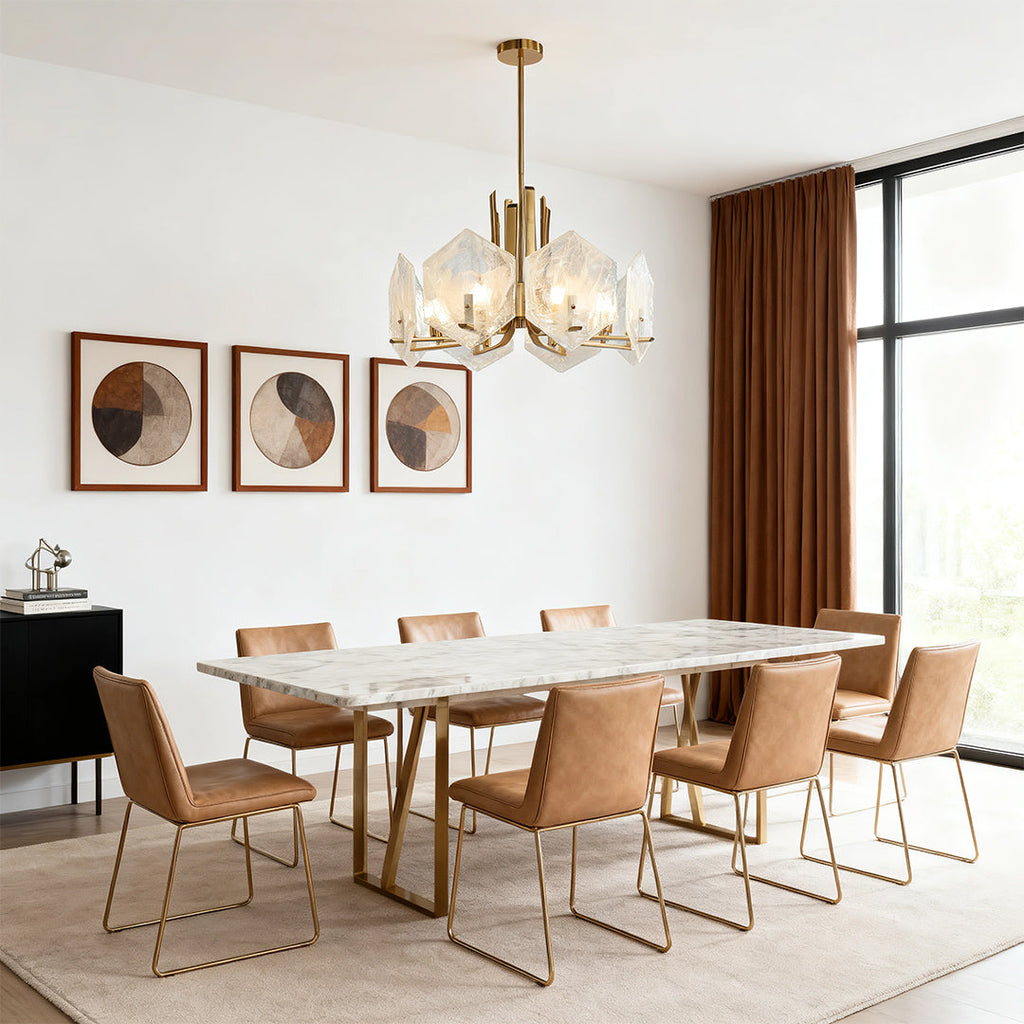 Gold Geometric Chandelier Vintage Ceiling Light Artistic Design