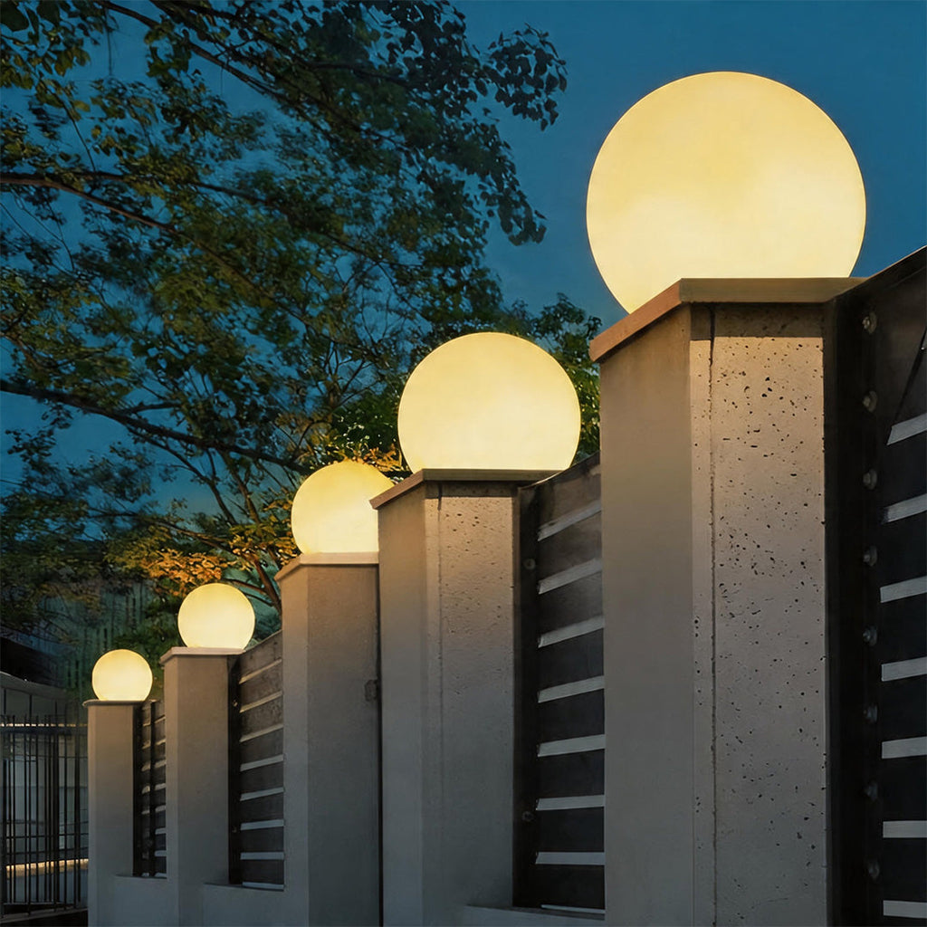 Moon Pillar Lights Waterproof LED Resin Lamp - Modern Decorative Lighting for Home & Garden